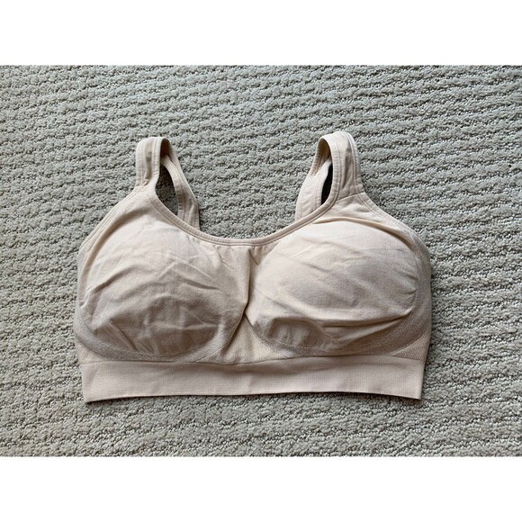 Truekind Daily Comfort Wireless Beige Tan Shaper Smoothing Bra Sz Large - Picture 1 of 7